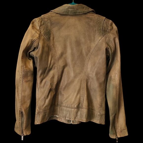 DOMA Goat Leather Moto Biker Jacket, Distressed Multi Zipper Closure | L - Picture 13 of 16